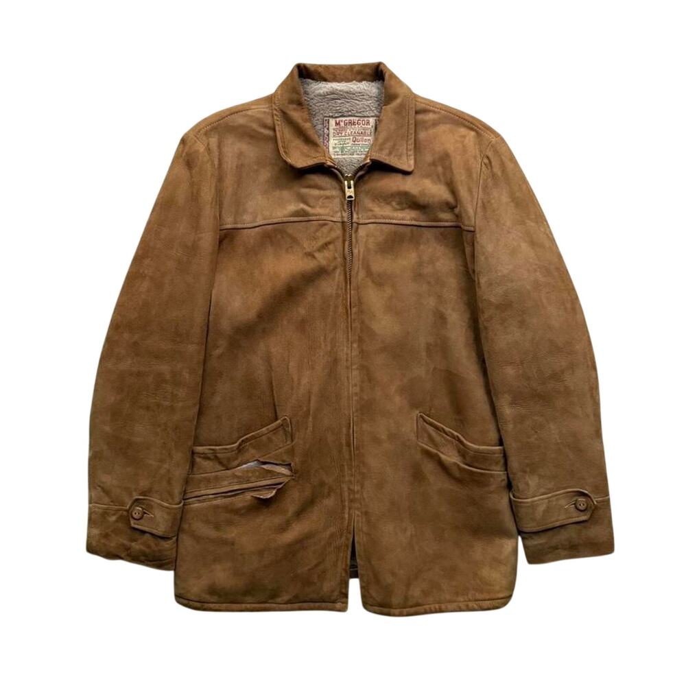 Vintage 50s Mcgregor Size 40 Fur Lined Rancher Jacket